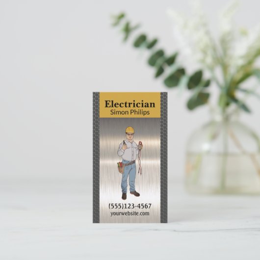 電気技師 名刺 (スタンド正面)
