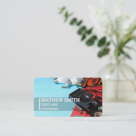 電気技師 名刺 (スタンド正面)