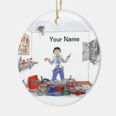 電気技師-女性 セラミックオーナメント (左)