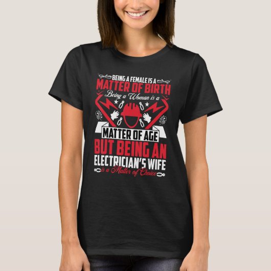 電気技師・妻・電気技師・無線技師 Tシャツ (正面)