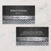 電気技師 – 木材と金属の外観 名刺 (正面/裏面)