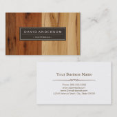 電気技師 – 木目ルック 名刺 (正面/裏面)