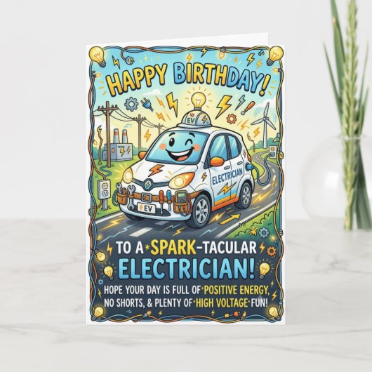 電気技師 誕生日カード カード (正面)