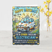 電気技師 誕生日カード カード (黄色い花)