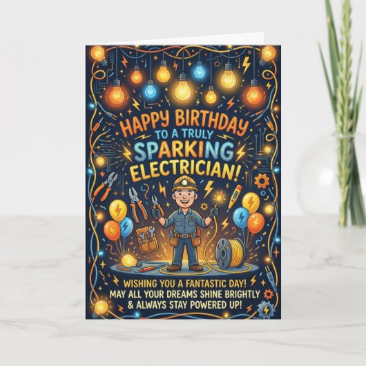 電気技師 誕生日カード カード (正面)