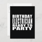 電気技師：誕生日電気技師パーティー準備完了 インビテーションポストカード (正面/裏面)