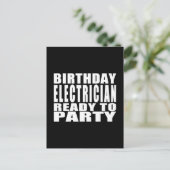 電気技師：誕生日電気技師パーティー準備完了 インビテーションポストカード (スタンド正面)