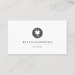 電気技師-電気プラグロゴ名刺 名刺