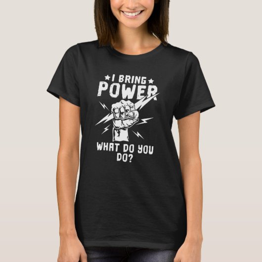 電気技師 電気技師 建設 電気 Tシャツ (正面)