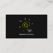 電気技師、電球スケッチデザイン 名刺 (裏面)