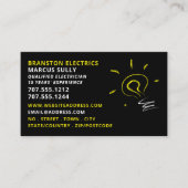 電気技師、電球スケッチデザイン 名刺 (正面)