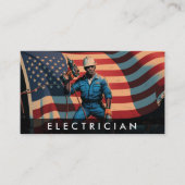 *~*電気技師AP75写真QR愛国旗 名刺 (正面)