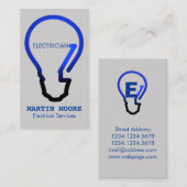 電気技師electicalサービス電球の青 名刺 (正面/裏面)