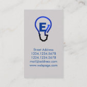 電気技師electicalサービス電球の青 名刺 (裏面)