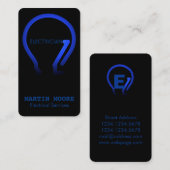 電気技師electicalサービス電球の青 名刺 (正面/裏面)