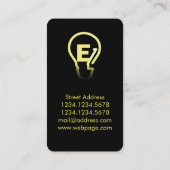 電気技師electicalサービス電球の黄色 名刺 (裏面)