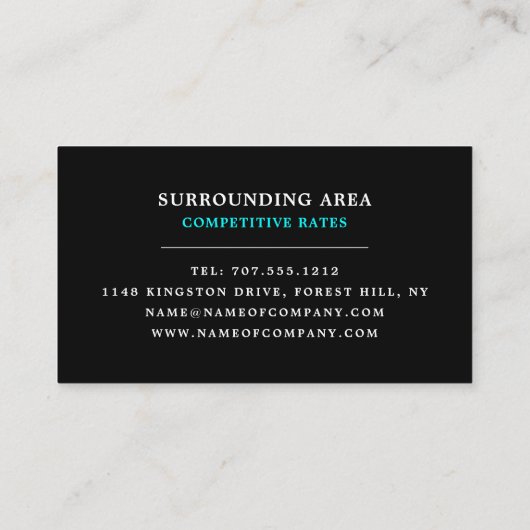 電気技師Neon Lightbulb 名刺 (裏面)