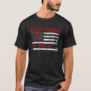 電気技師USAフラグ電圧ラインマン回路ケーブル Tシャツ