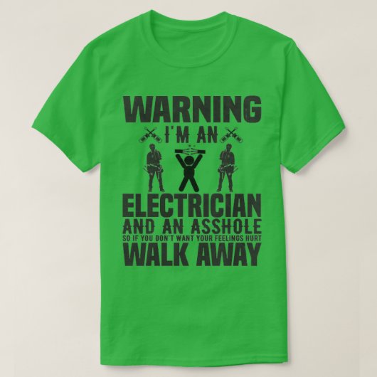電気技術者おかしい電気技師の男性ギフト Tシャツ (デザイン正面)