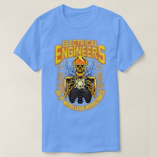 電気技術者の方が抵抗が少ない Tシャツ (デザイン正面)