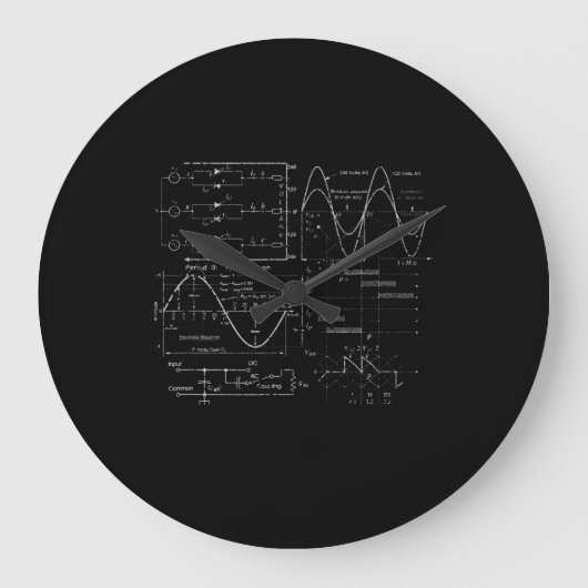 電気技術者の電気技ユニーク術者贈答品 ラージ壁時計 (正面)