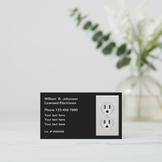電気技術者をモダン中心 名刺 (スタンド正面)