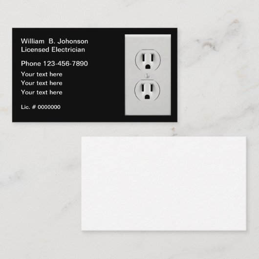 電気技術者をモダン中心 名刺 (正面/裏面)