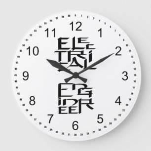 電気技術者キャラクター ラージ壁時計