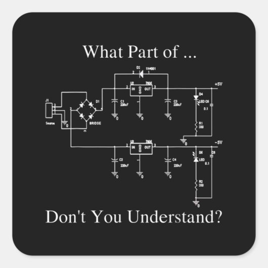 電気技術者ギフトおもしろいエンジニアリング皮肉 スクエアシール (正面)