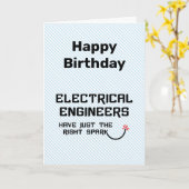 電気技術者スパーク誕生日カード カード (黄色い花)