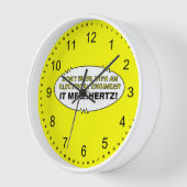 電気技術者メガヘルツ楕円 壁時計 (傾斜)