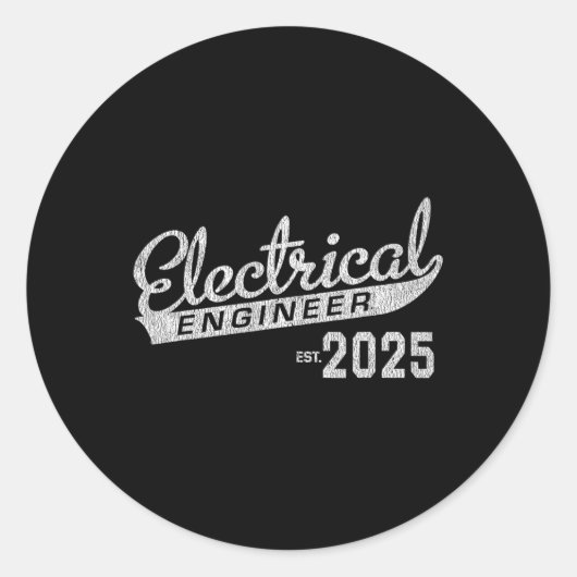 電気技術者卒業2025 ラウンドシール (正面)
