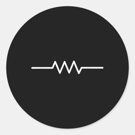 電気抵抗シンボルおもしろいエンジニア回路 ラウンドシール (正面)