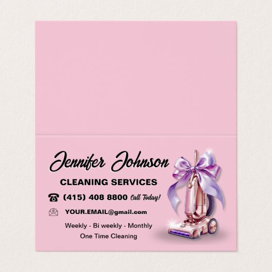 電気掃除機の住宅清掃サービス 名刺 (外部フラット)