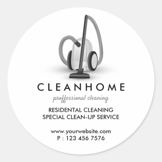 電気掃除機の機械家政婦 ラウンドシール (正面)