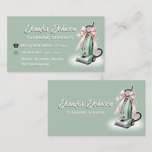 電気掃除機ガーリーの住宅清掃サービス 名刺 (正面/裏面)