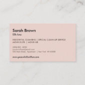 電気掃除機ベージュアポイントメントのハウスキーピング 名刺 (裏面)