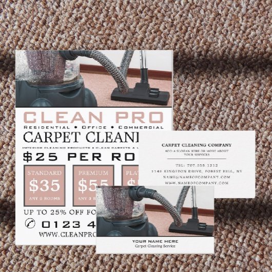 電気掃除機、カーペットクリーナー、クリーニングサービス チラシ