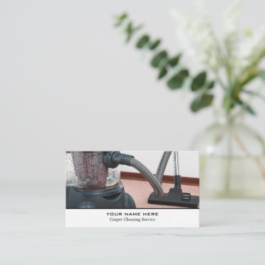 電気掃除機、カーペットクリーナー、クリーニングサービス 名刺 (スタンド正面)