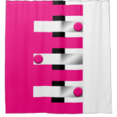 電気明るい赤紫色パルスはっきりした：幾何学的 シャワーカーテン (正面)