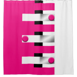電気明るい赤紫色パルスはっきりした：幾何学的 シャワーカーテン