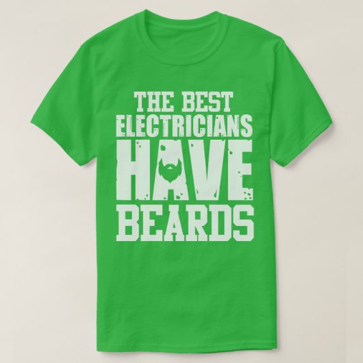 電気最高の工はひげがある Tシャツ (デザイン正面)