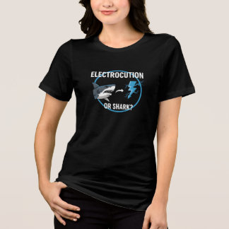 電気椅子かサメの襲撃か?暗黒ユーモアグラフィックT トライブレンドTシャツ