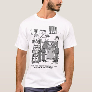 電気椅子の故障の漫画おもしろい- Tシャツ