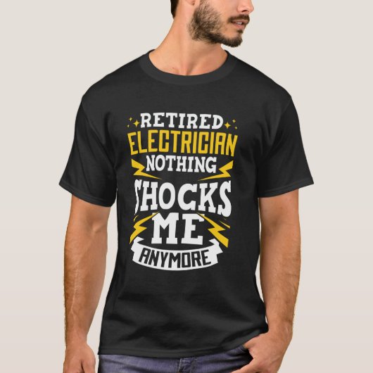 電気業務年金退職者無ショックM Tシャツ (正面)