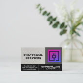 電気業務 | 電気プラグアイコン 名刺 (スタンド正面)