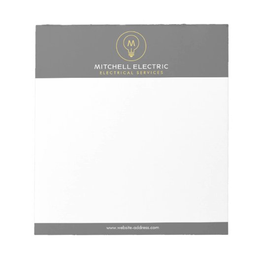 電気機器用電球モノグラムロゴ ノートパッド (正面)