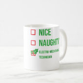 電気機械技術者のおもしろクリスマス バ コーヒーマグカップ (正面右)