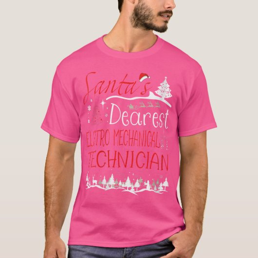 電気機械技術者 クリスマス ジョブ おもしろ Tシャツ (正面)