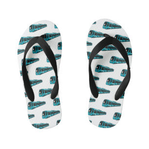 電気機関車の漫画イラストレーション キッズビーチサンダル